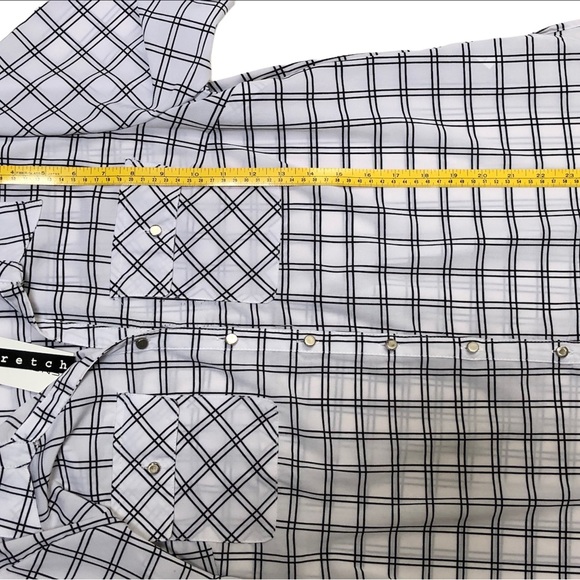 NWT Notations Button Down Blouse, White/Black Plaid, Sz XL - Picture 7 of 8